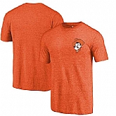 Oklahoma State Cowboys Fanatics Branded Orange Heather Left Chest Distressed Logo Tri Blend T-Shirt,baseball caps,new era cap wholesale,wholesale hats